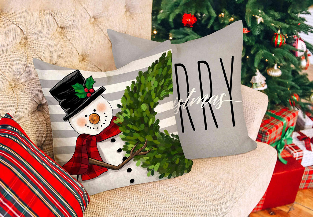 Red Christmas Pillow Covers 18x18 Set of 4