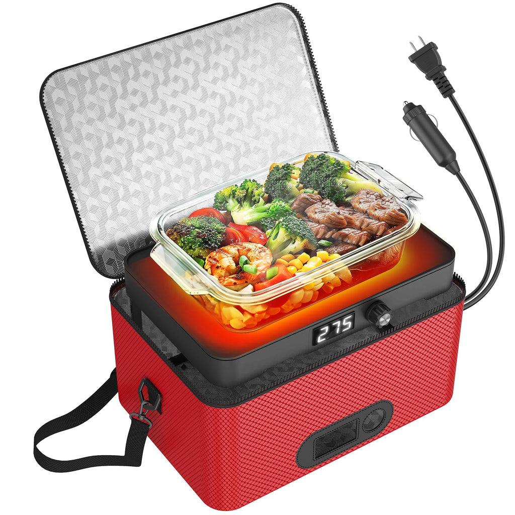 Portable Microwave, 12V 24V 110V-240V Car Food Warmer Portable Personal Mini Oven