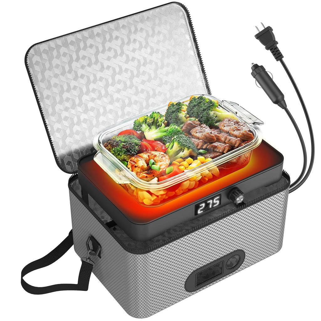Portable Microwave, 12V 24V 110V-240V Car Food Warmer Portable Personal Mini Oven