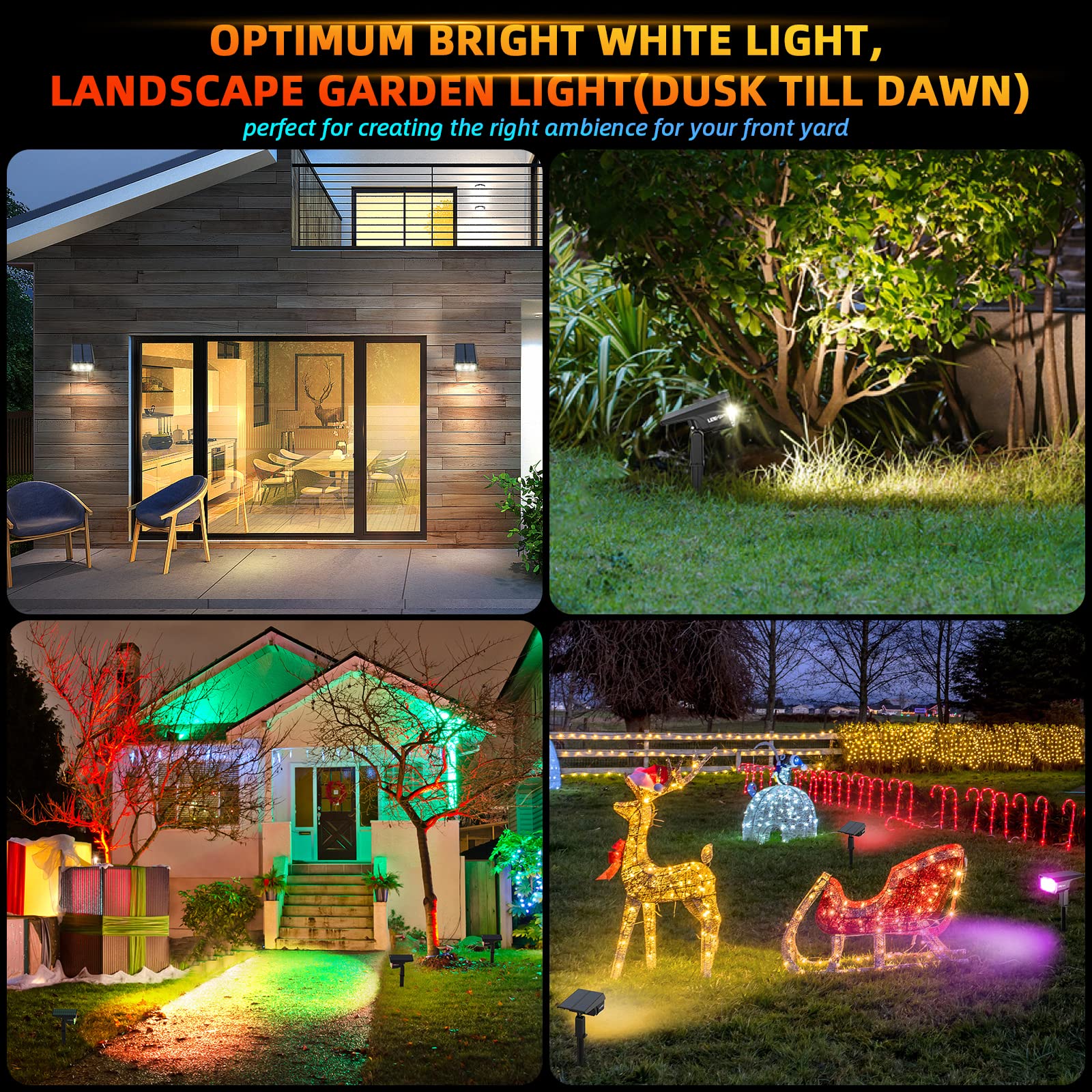 Solar Outdoor,40 LEDs Color Changing RGB Solar Landscape Path Lights