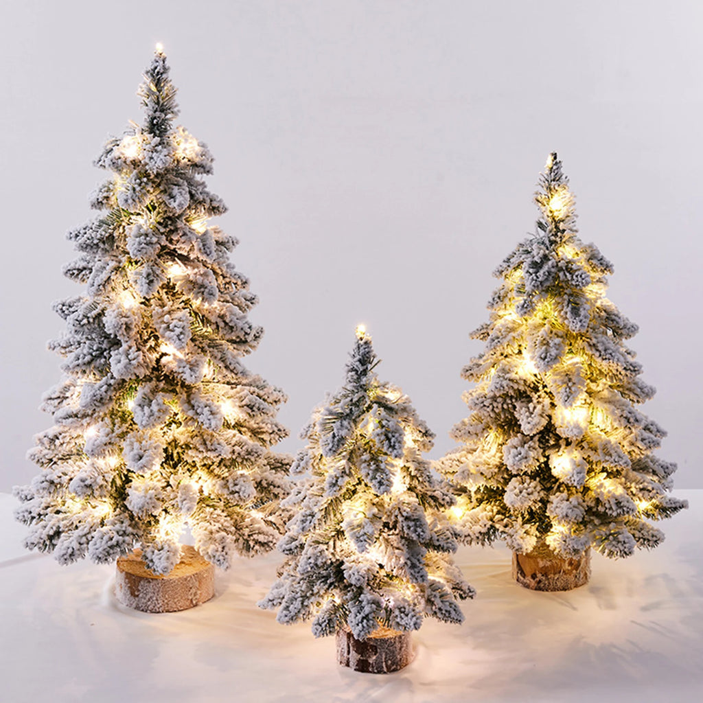 45cm Mini Christmas Tree with Snowflakes Flocked Tabletop Decor