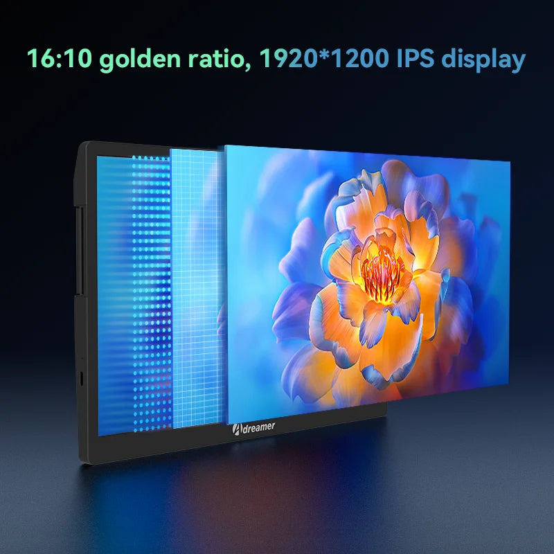 FHD Portable Tri-screen Monitor 3 Displays for 13.3-16 inch Laptop