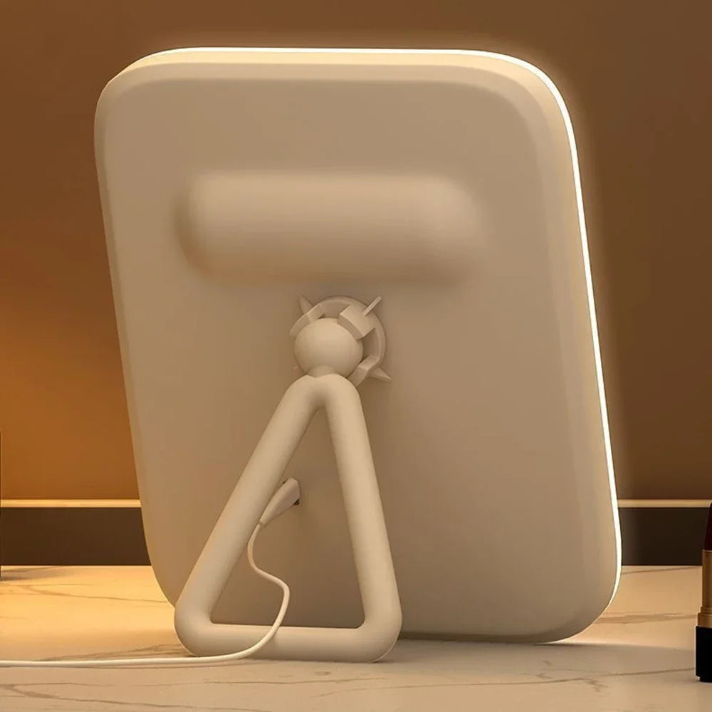 LED Makeup Mirror, 3-Color Light, 360° Rotatable, Touch Control, USB Powered,