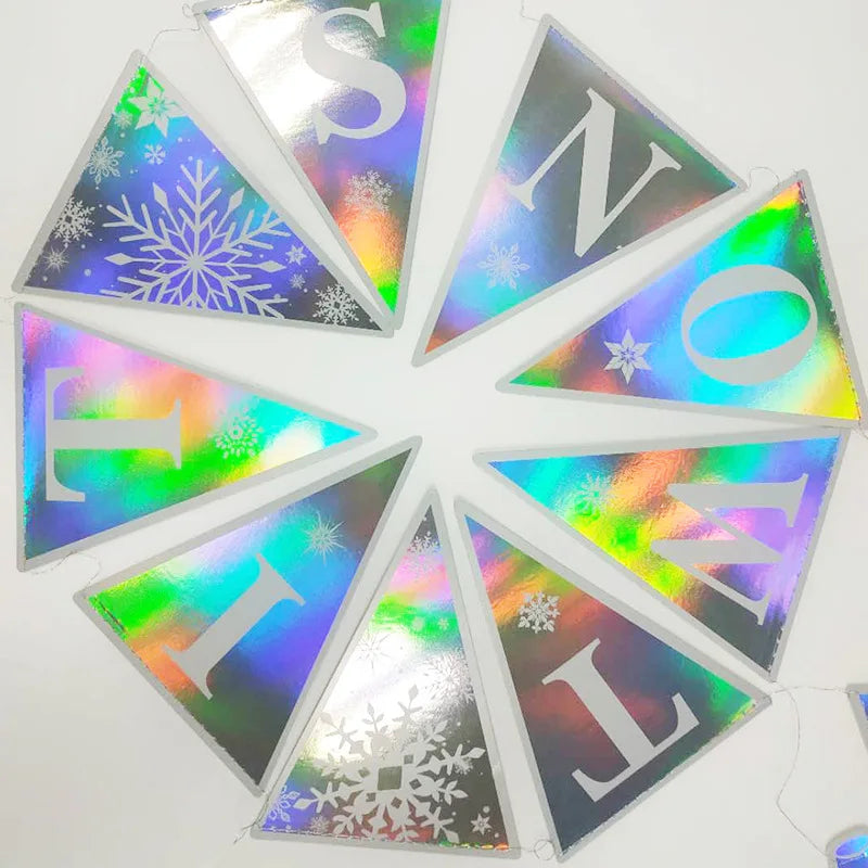 Giant Snowflakes Garland Hanging for Frozen Christmas Party Decoration