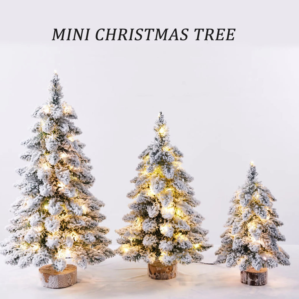 45cm Mini Christmas Tree with Snowflakes Flocked Tabletop Decor