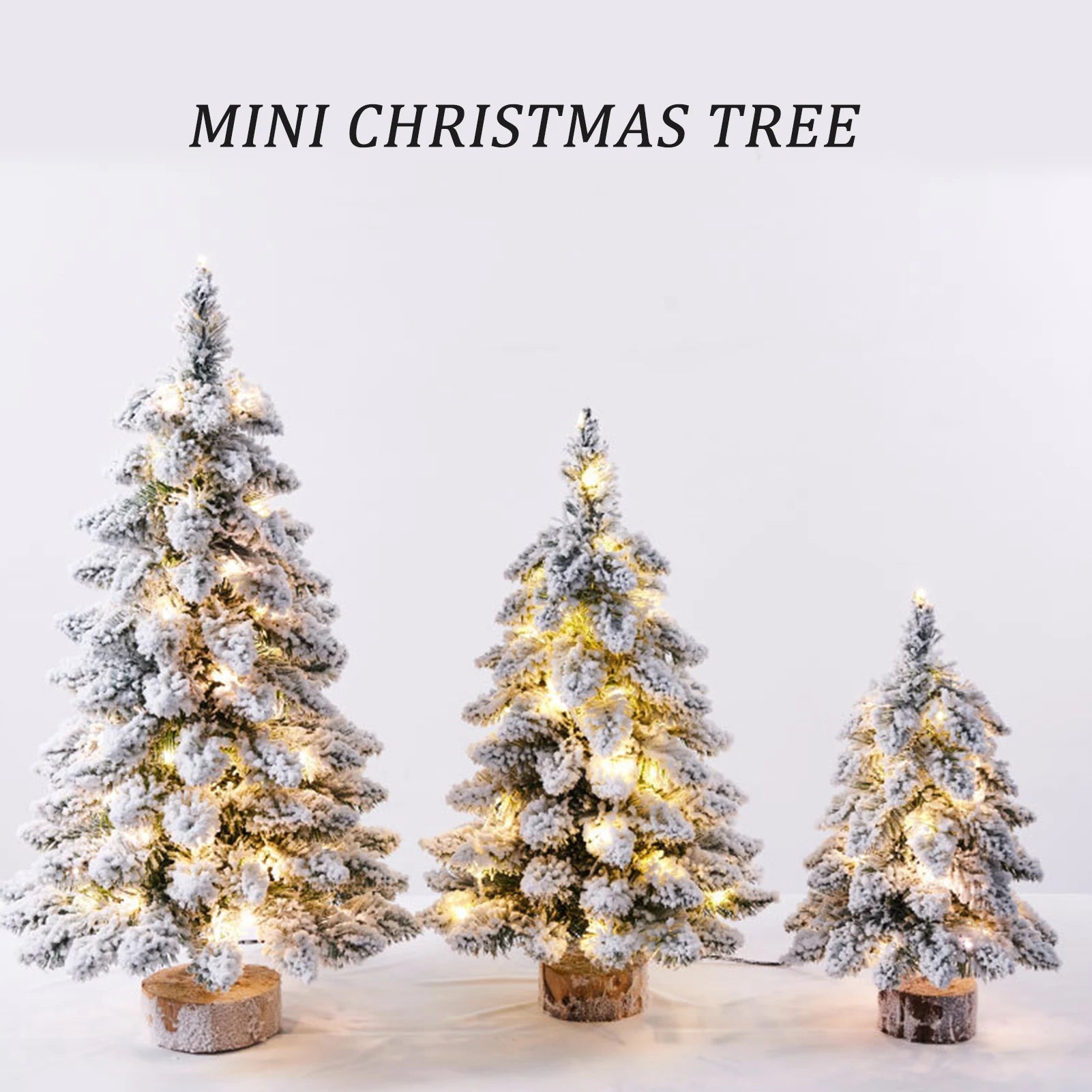 45cm Mini Christmas Tree with Snowflakes Flocked Tabletop Decor