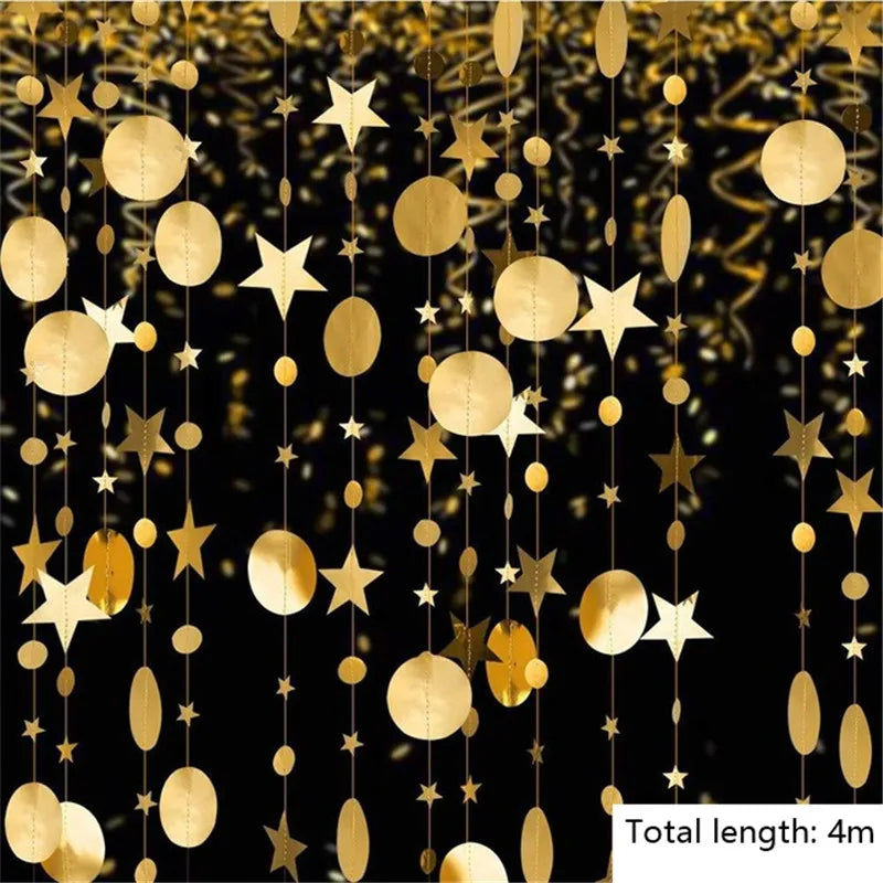 Giant Snowflakes Garland Hanging for Frozen Christmas Party Decoration