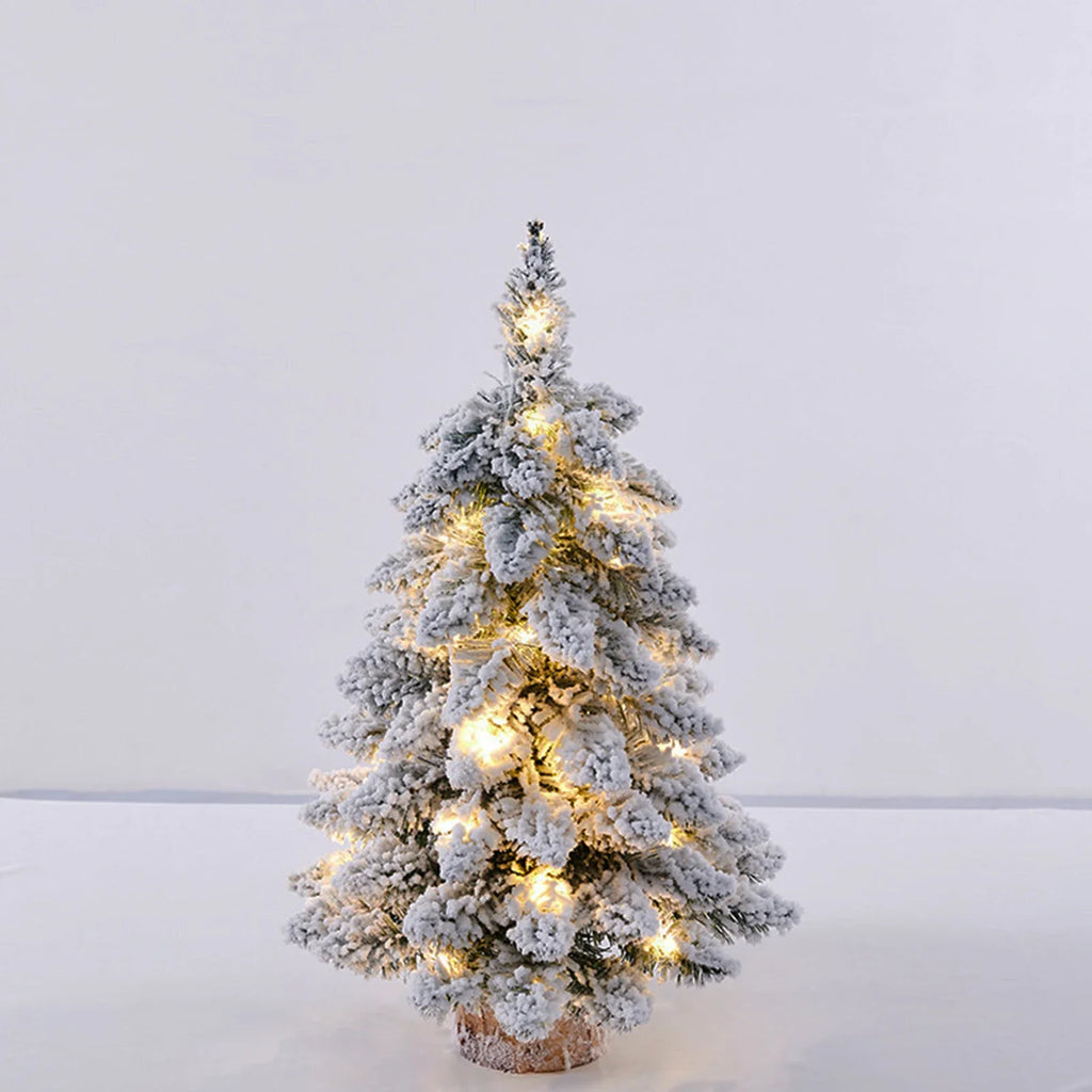 45cm Mini Christmas Tree with Snowflakes Flocked Tabletop Decor