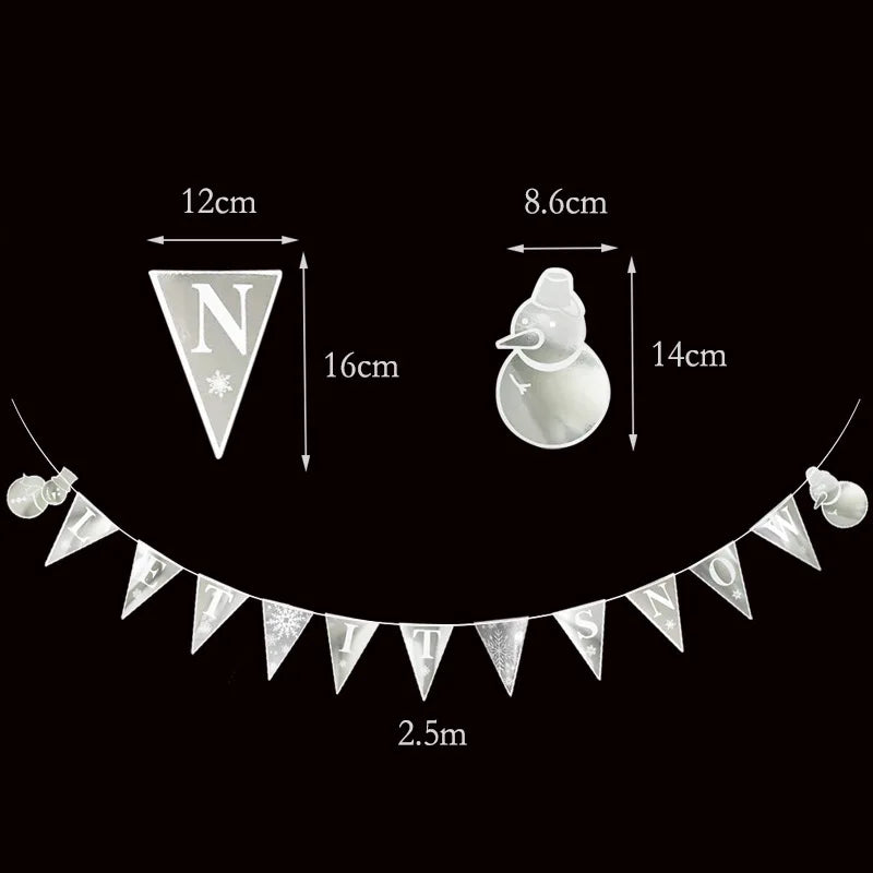 Giant Snowflakes Garland Hanging for Frozen Christmas Party Decoration