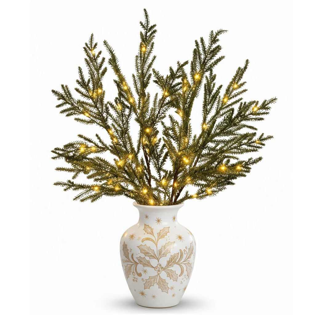 Lighted Norfolk Pine Branches