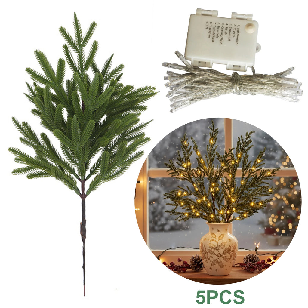 Lighted Norfolk Pine Branches