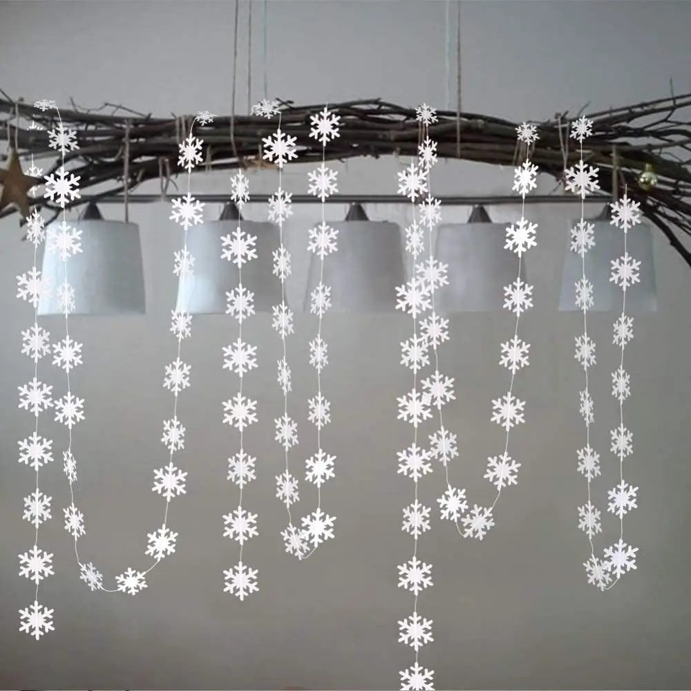 Giant Snowflakes Garland Hanging for Frozen Christmas Party Decoration