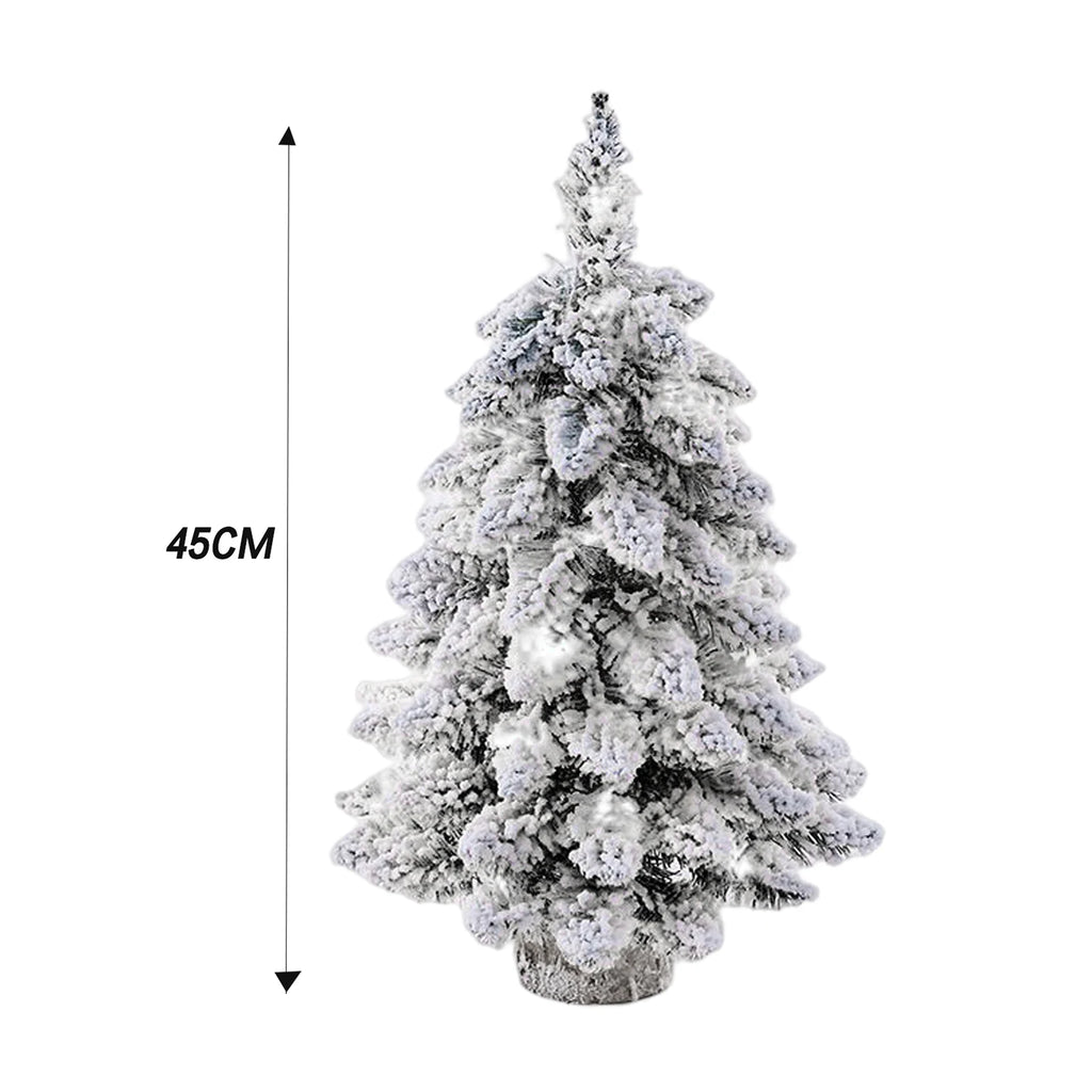 45cm Mini Christmas Tree with Snowflakes Flocked Tabletop Decor