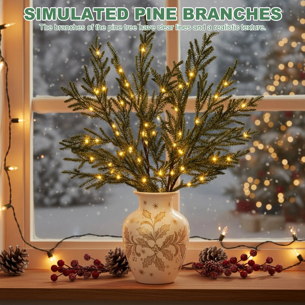 Lighted Norfolk Pine Branches