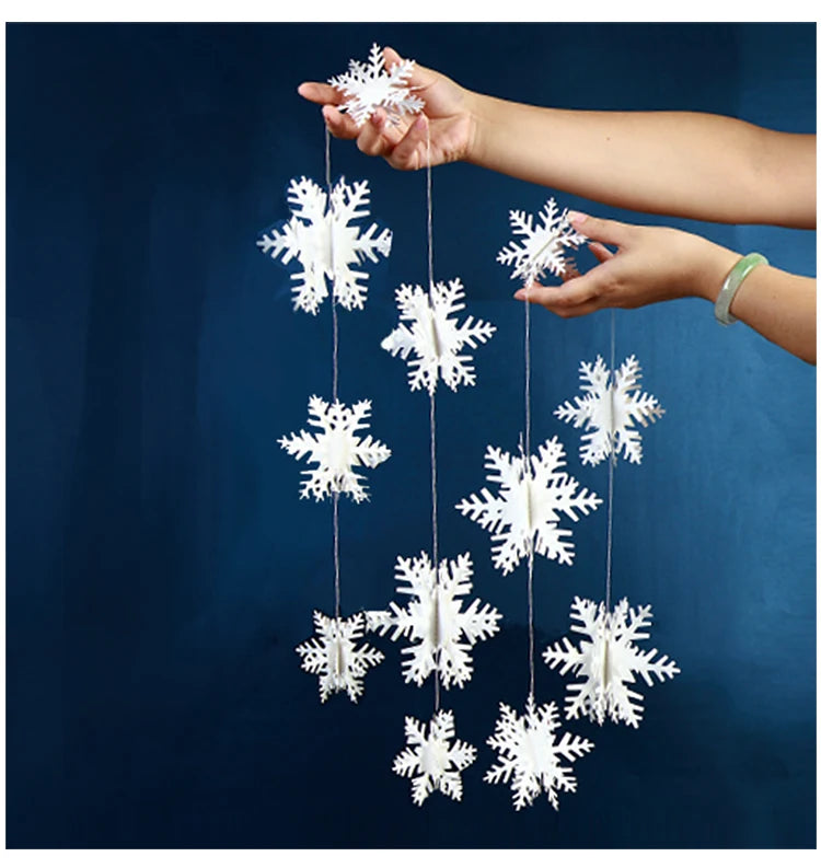 Giant Snowflakes Garland Hanging for Frozen Christmas Party Decoration