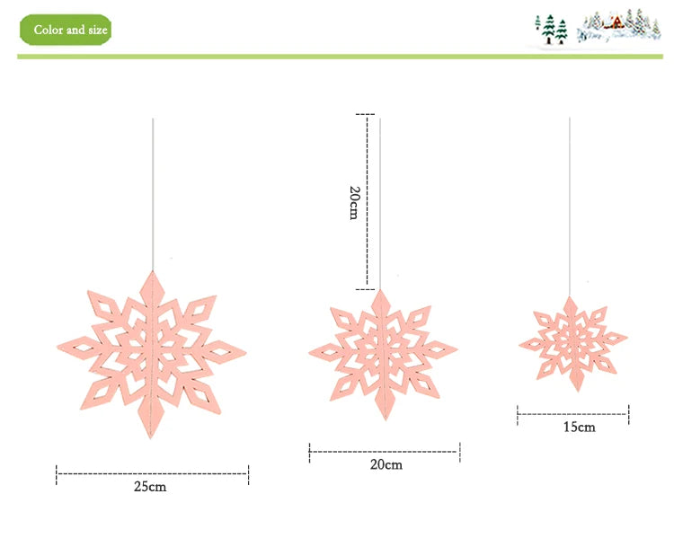 Giant Snowflakes Garland Hanging for Frozen Christmas Party Decoration
