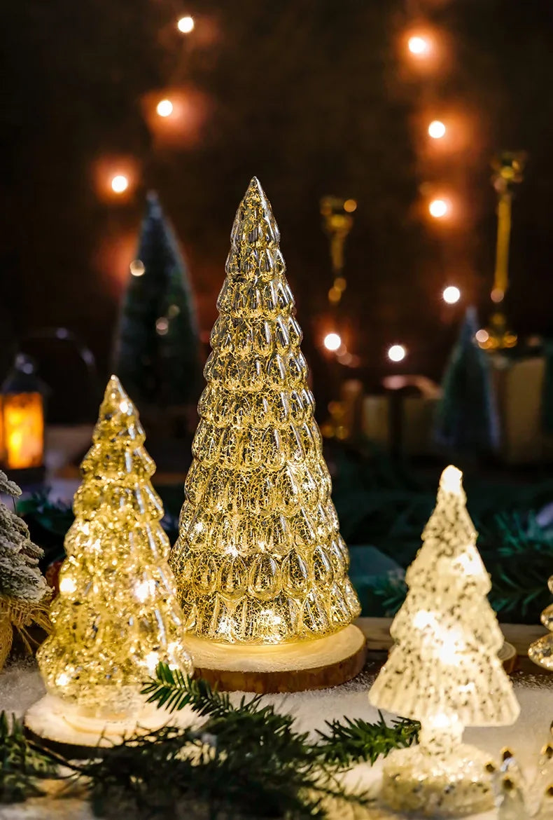 Glowing Glass Christmas Tree Ornaments