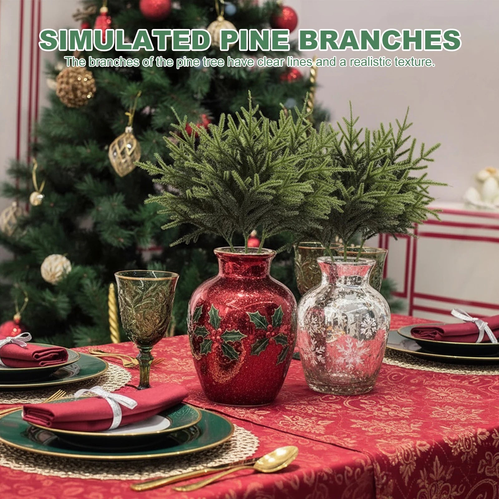 Lighted Norfolk Pine Branches