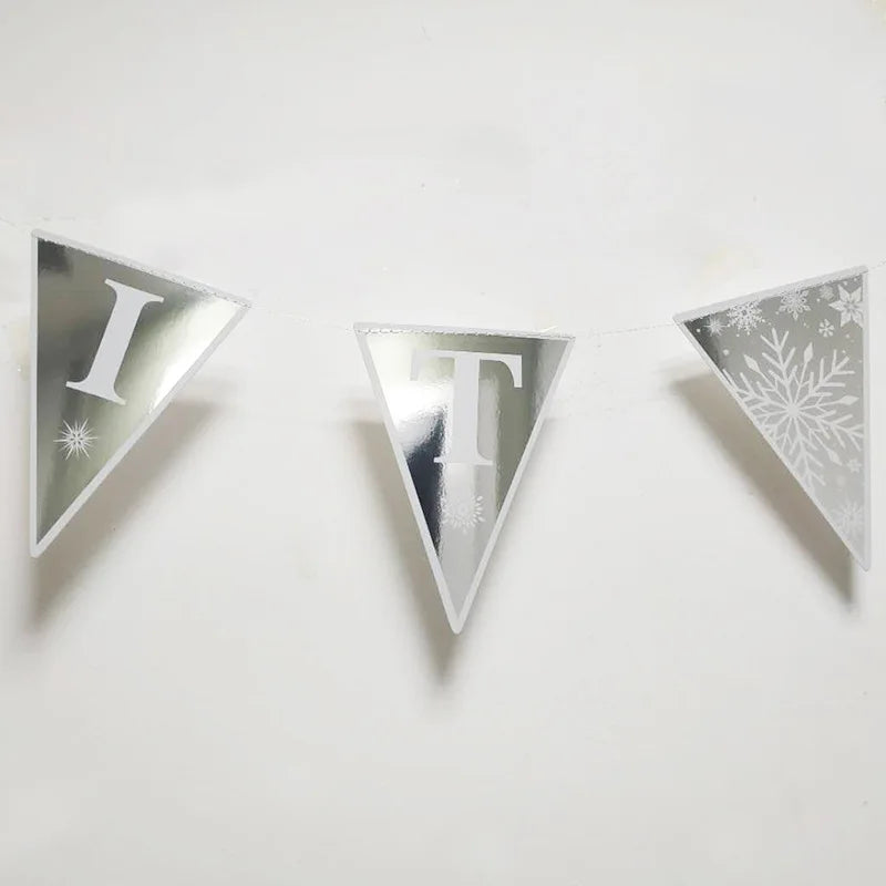 Giant Snowflakes Garland Hanging for Frozen Christmas Party Decoration