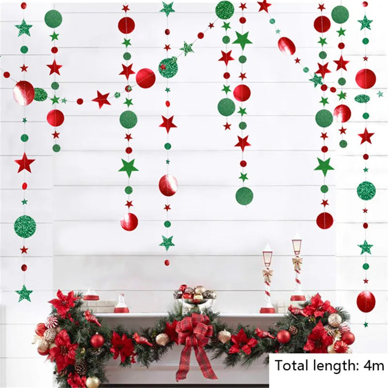 Giant Snowflakes Garland Hanging for Frozen Christmas Party Decoration