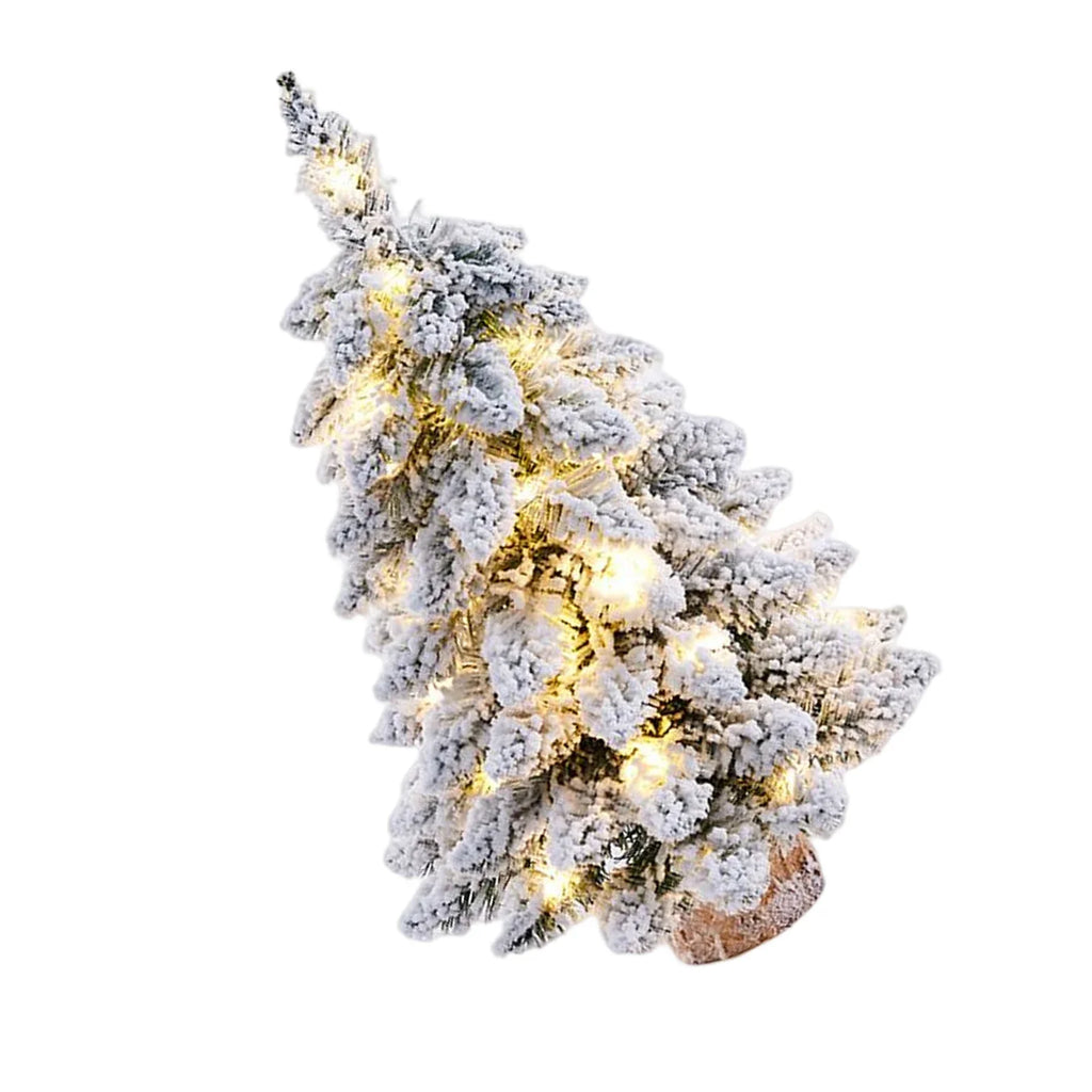 45cm Mini Christmas Tree with Snowflakes Flocked Tabletop Decor