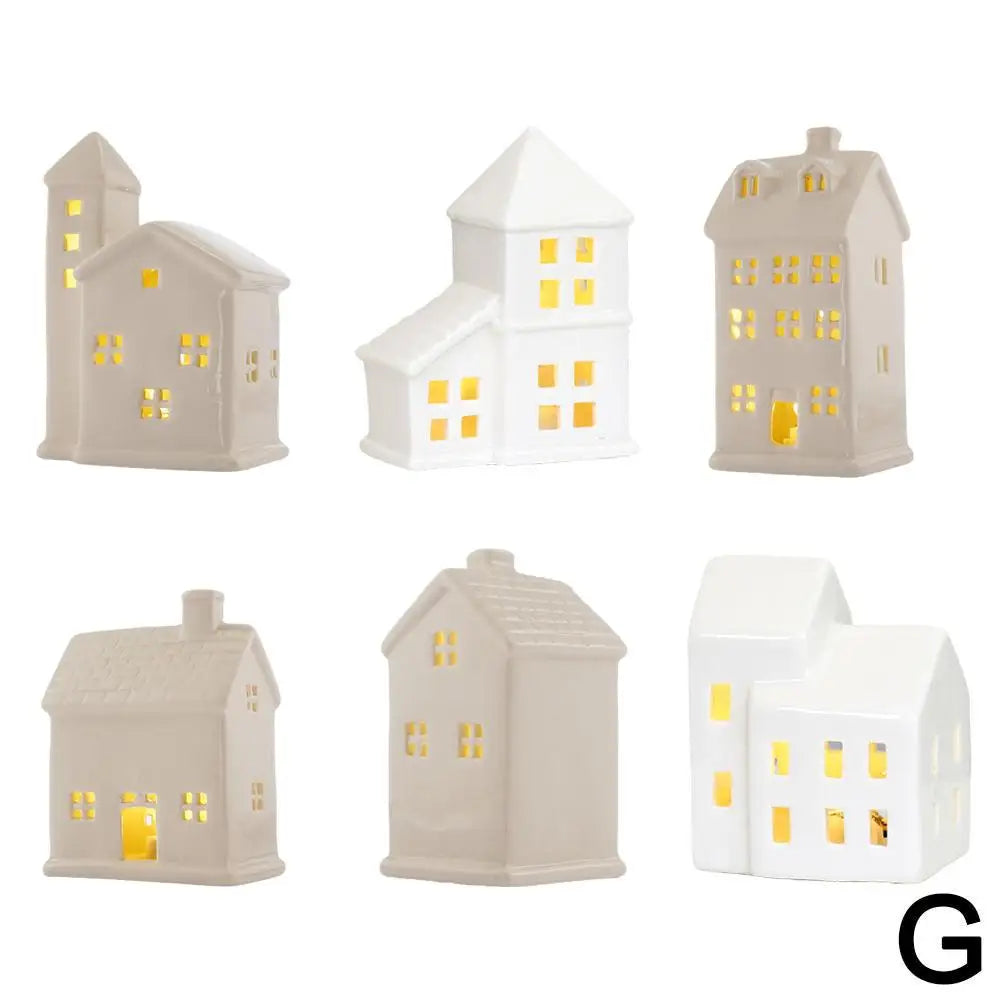 Christmas Tree House Ceramic Ornament