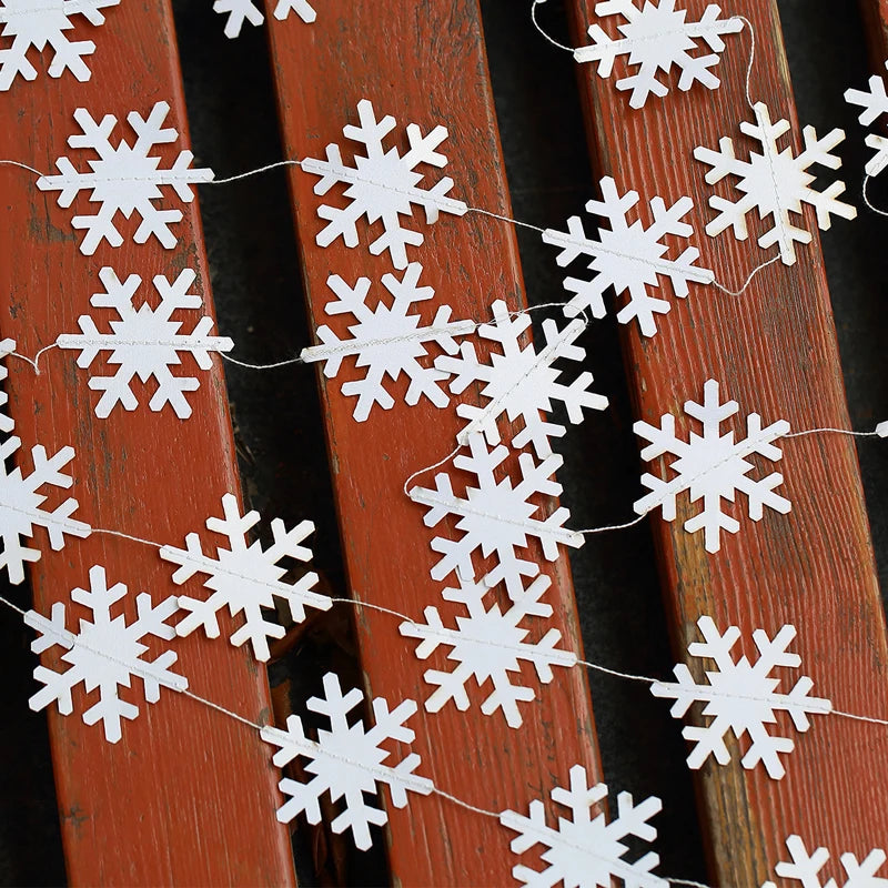 Giant Snowflakes Garland Hanging for Frozen Christmas Party Decoration