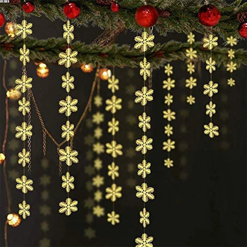 Giant Snowflakes Garland Hanging for Frozen Christmas Party Decoration