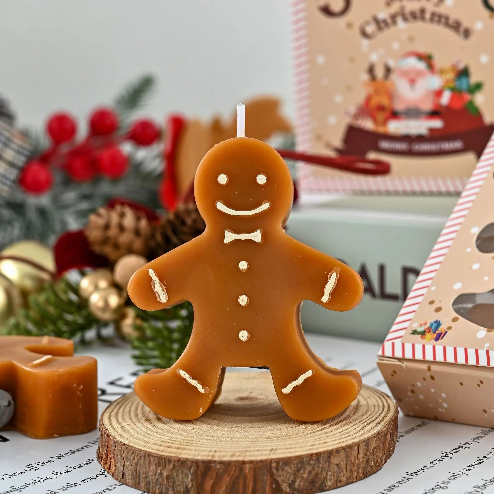 Gingerbread Man Scented Candle for Christmas