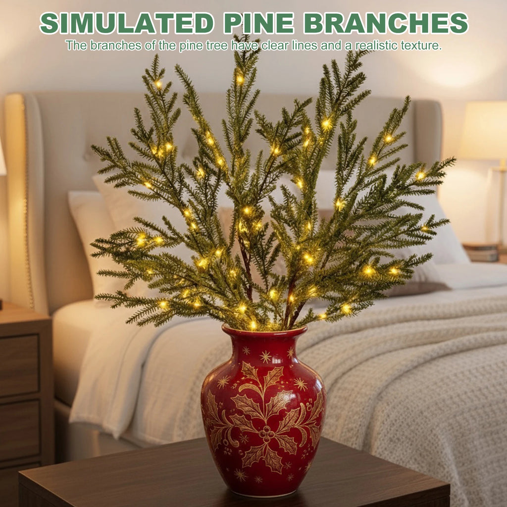 Lighted Norfolk Pine Branches