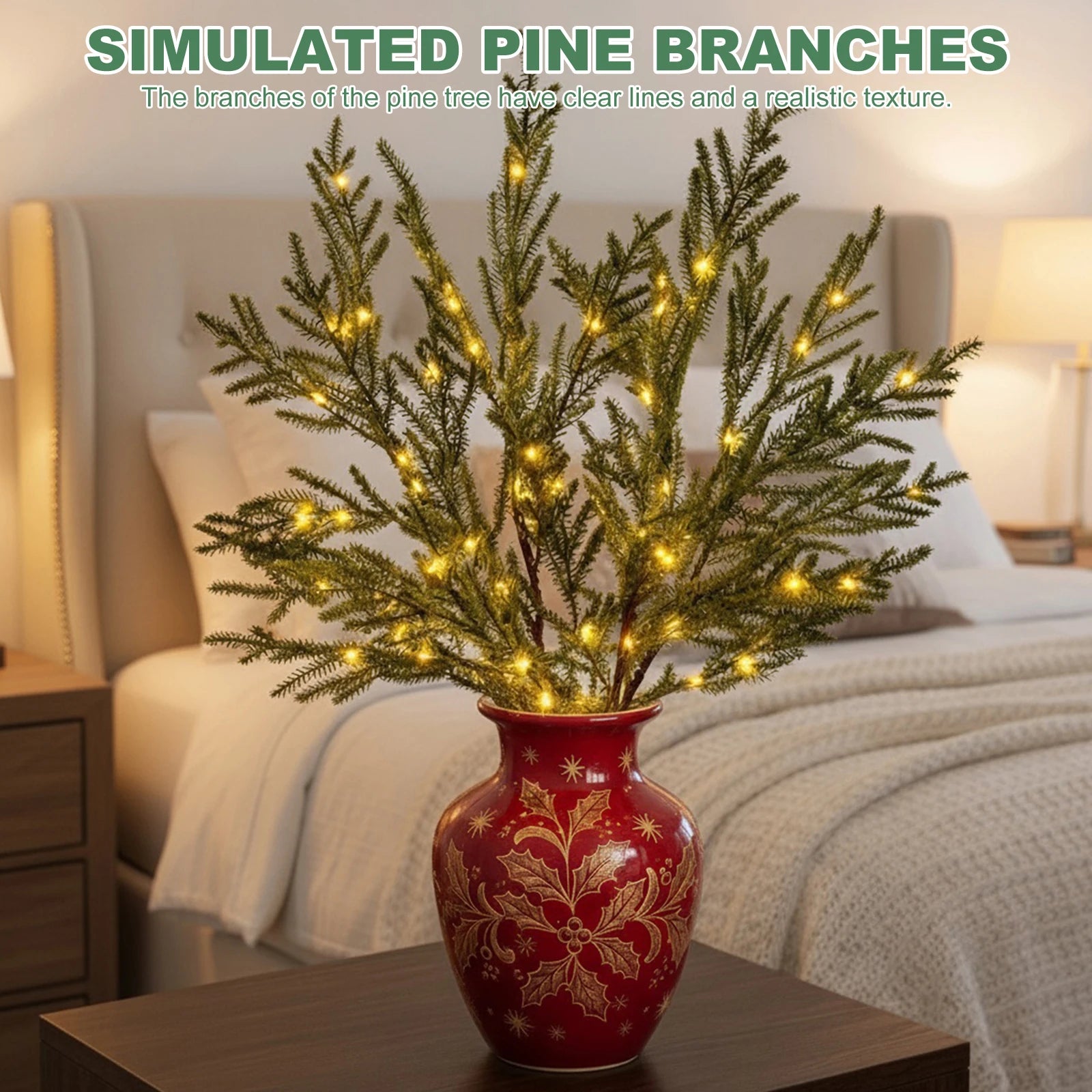 Lighted Norfolk Pine Branches
