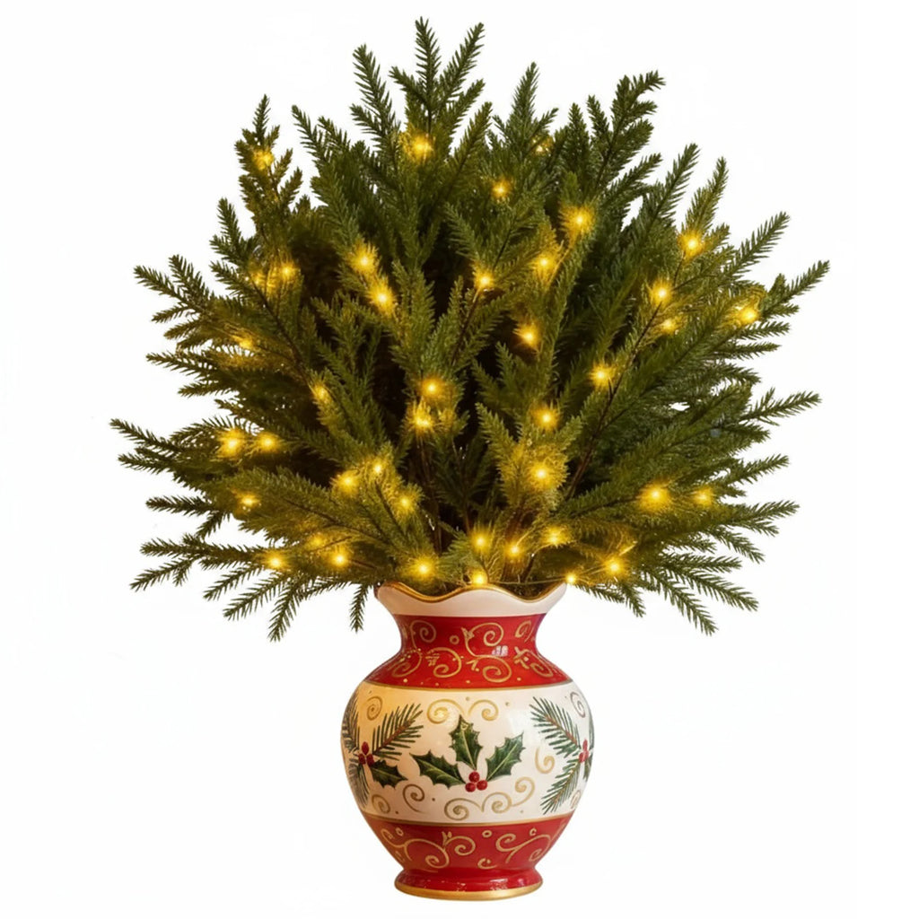 Lighted Norfolk Pine Branches