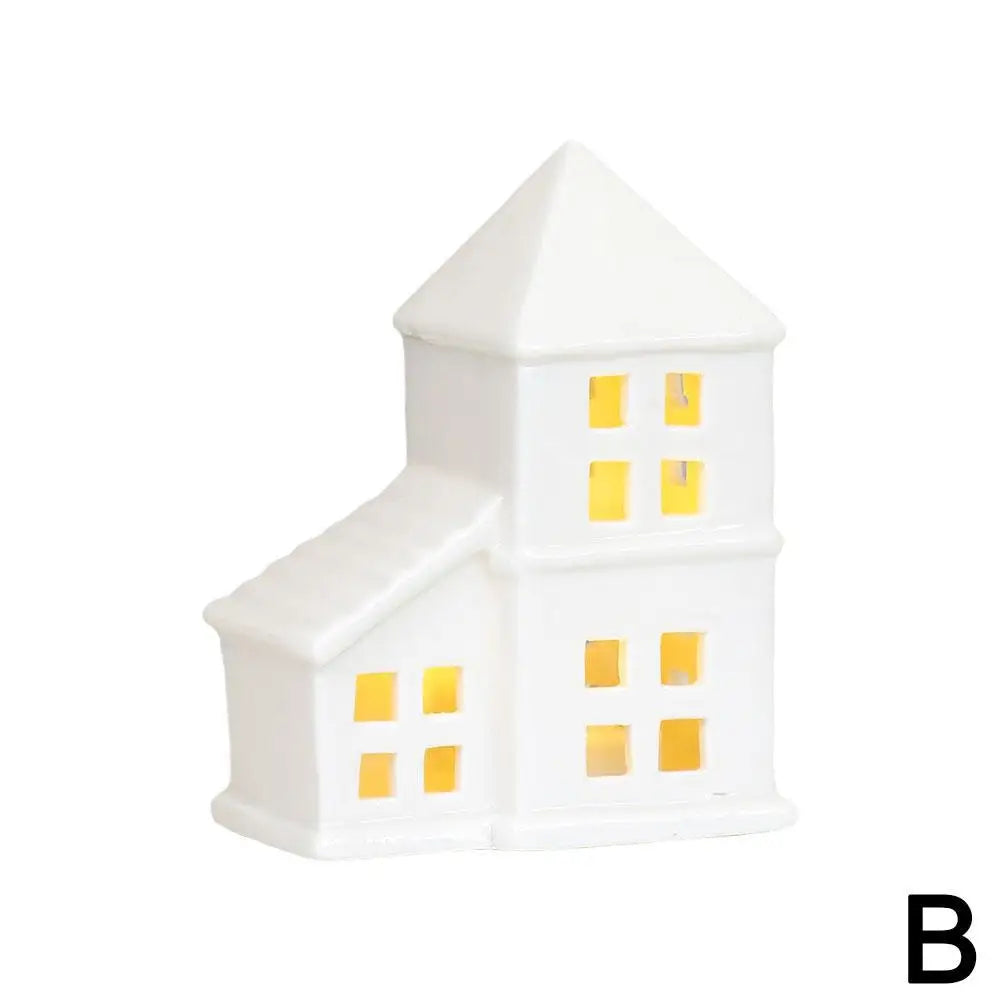 Christmas Tree House Ceramic Ornament