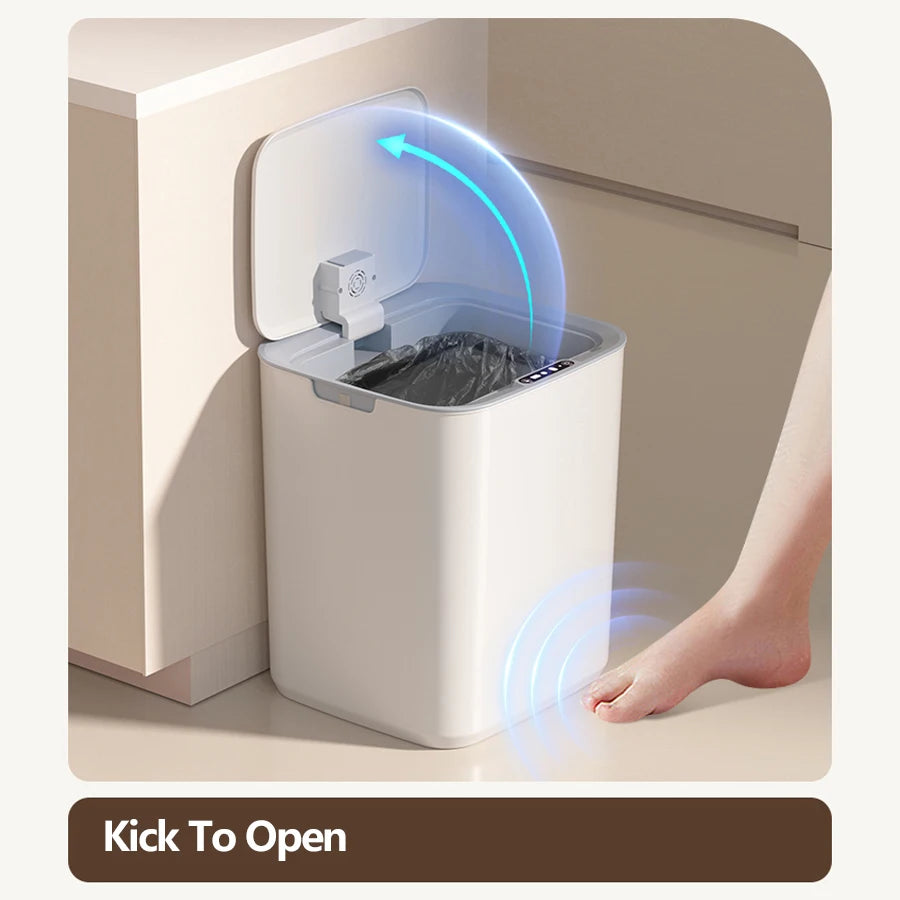 22L Smart Kitchen House Office Trash Can Automatic Opening Induction Trash Bin Garbage Can Compost Bin Battery Version