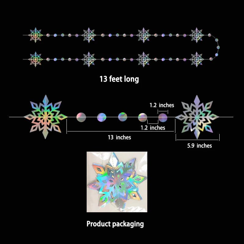 Giant Snowflakes Garland Hanging for Frozen Christmas Party Decoration