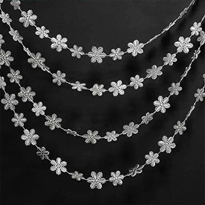 Giant Snowflakes Garland Hanging for Frozen Christmas Party Decoration