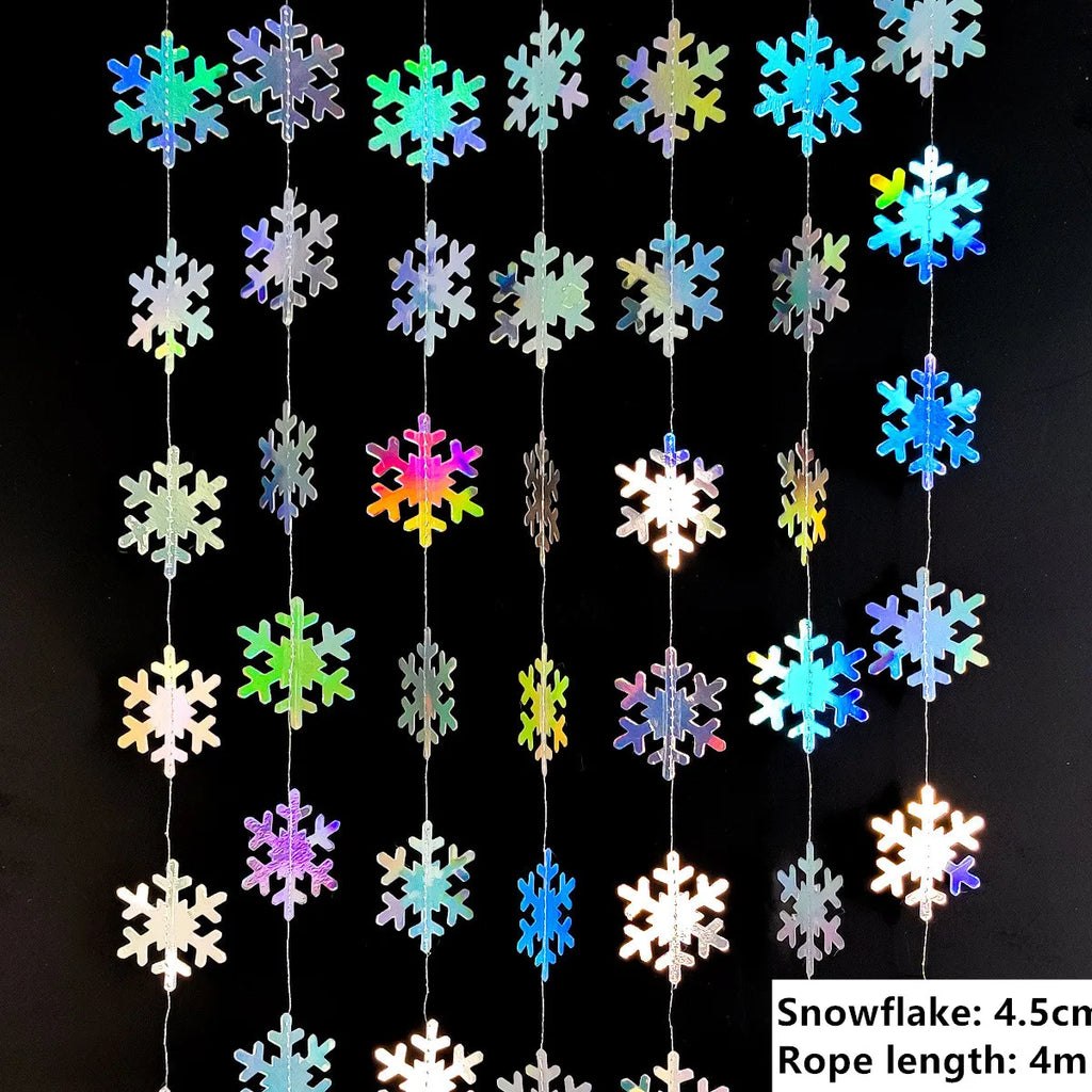 Giant Snowflakes Garland Hanging for Frozen Christmas Party Decoration