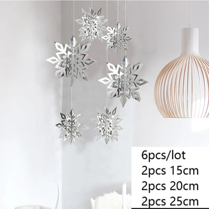 Giant Snowflakes Garland Hanging for Frozen Christmas Party Decoration