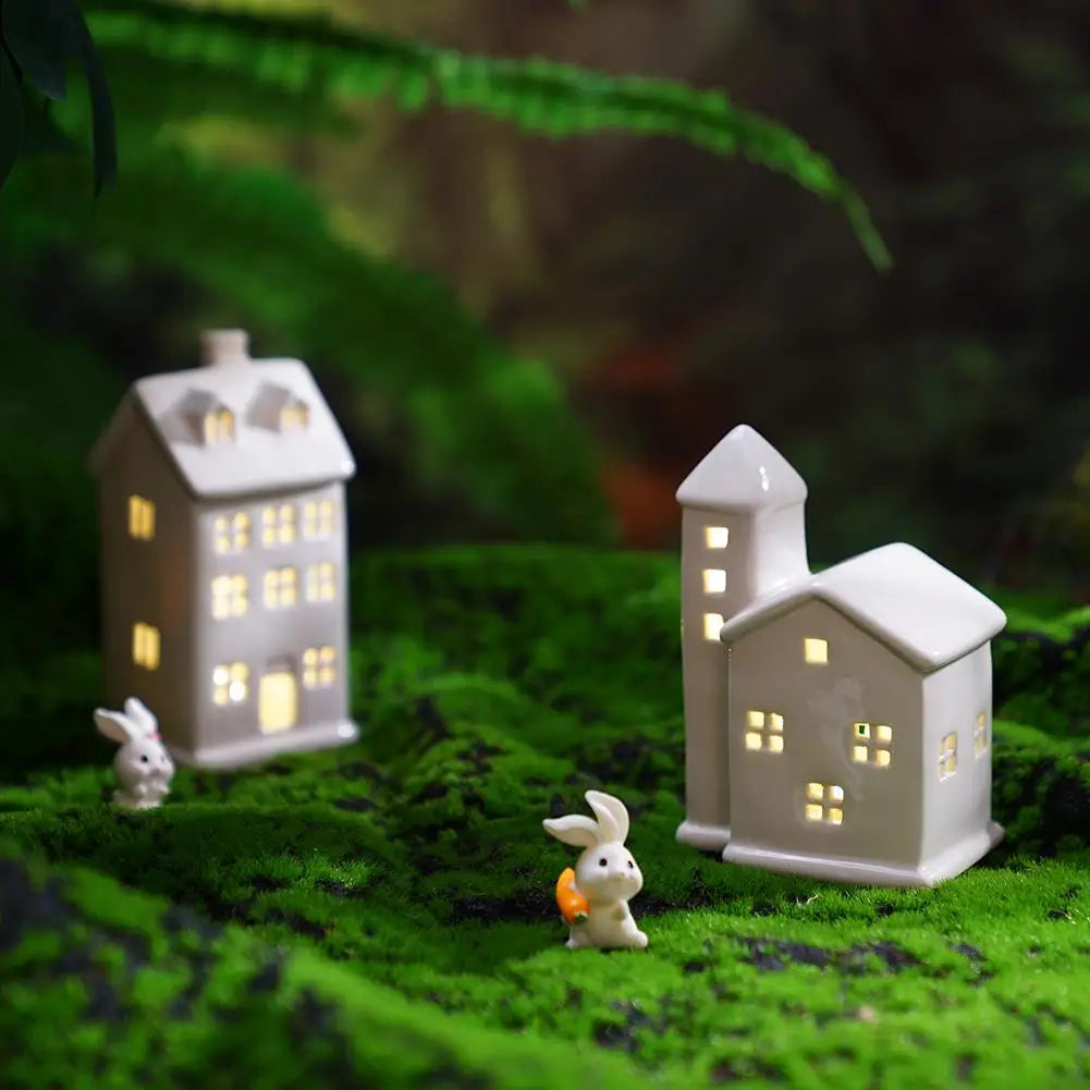 Christmas Tree House Ceramic Ornament