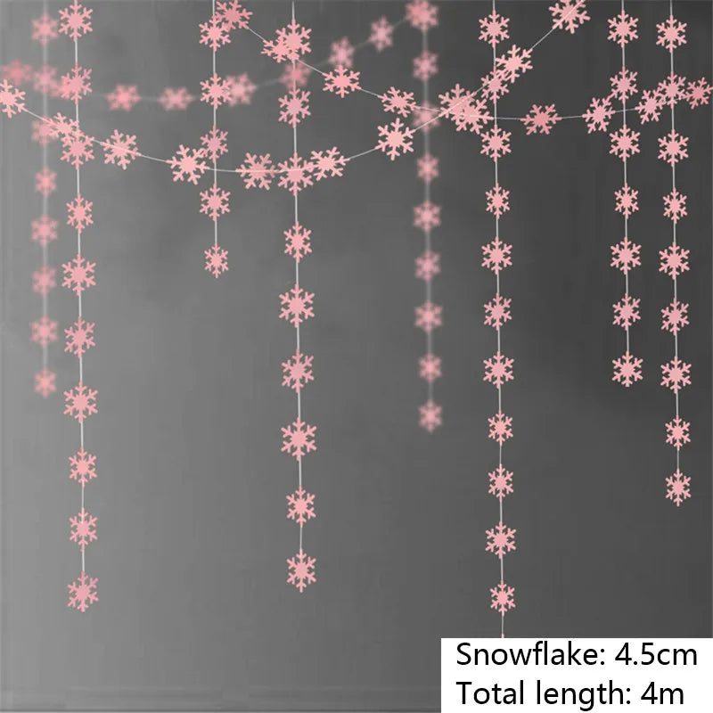 Giant Snowflakes Garland Hanging for Frozen Christmas Party Decoration