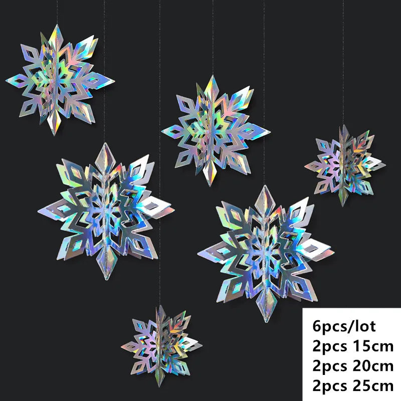 Giant Snowflakes Garland Hanging for Frozen Christmas Party Decoration
