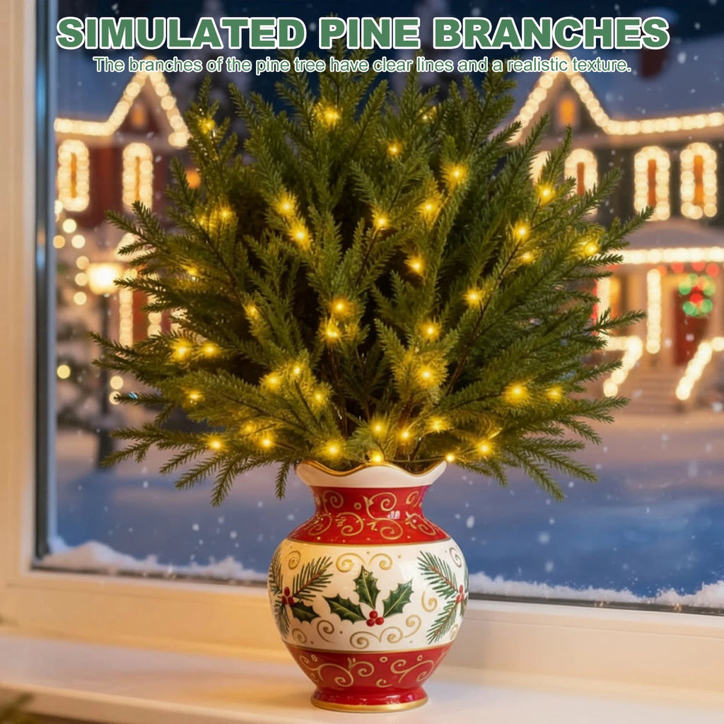 Lighted Norfolk Pine Branches