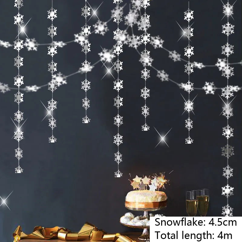 Giant Snowflakes Garland Hanging for Frozen Christmas Party Decoration
