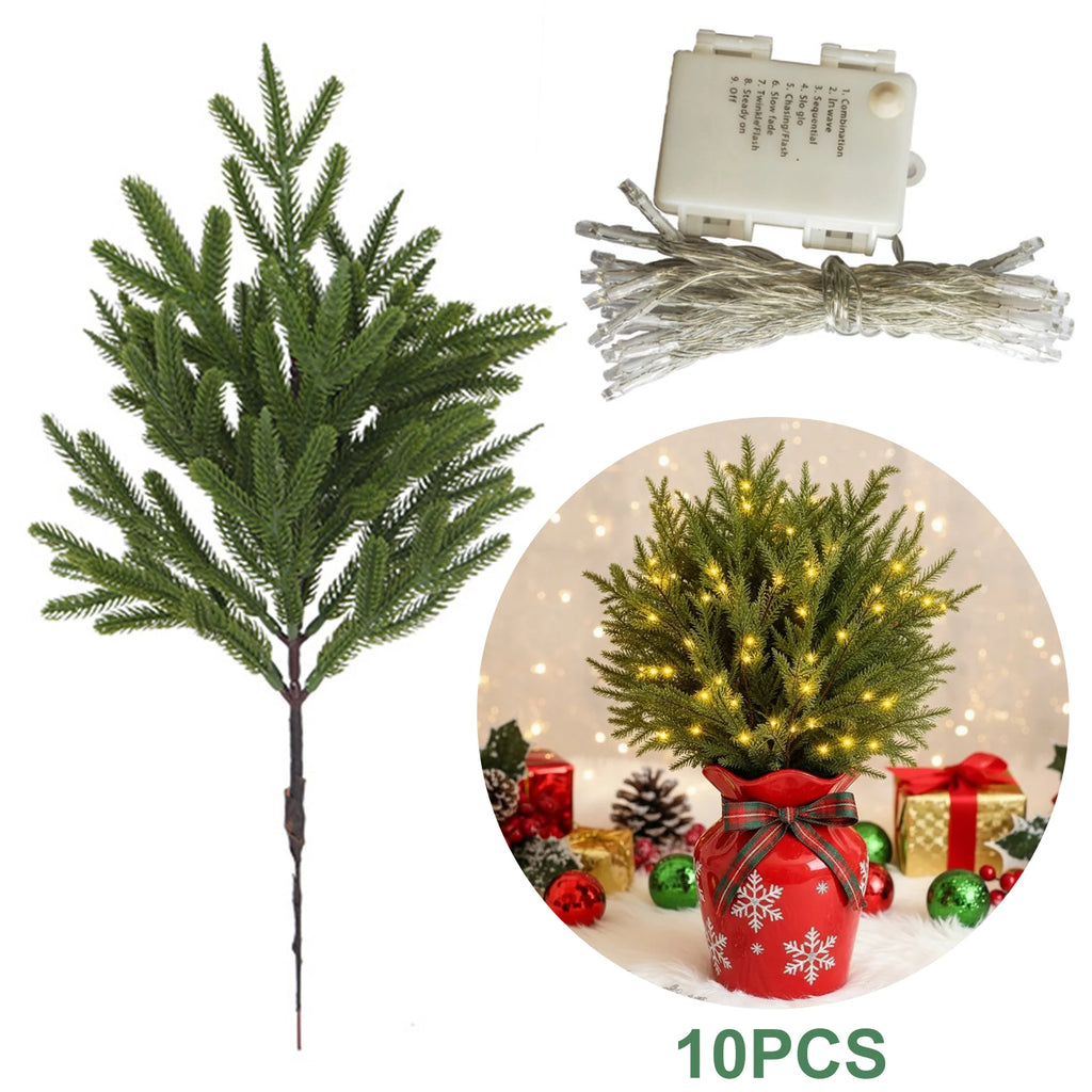 Lighted Norfolk Pine Branches