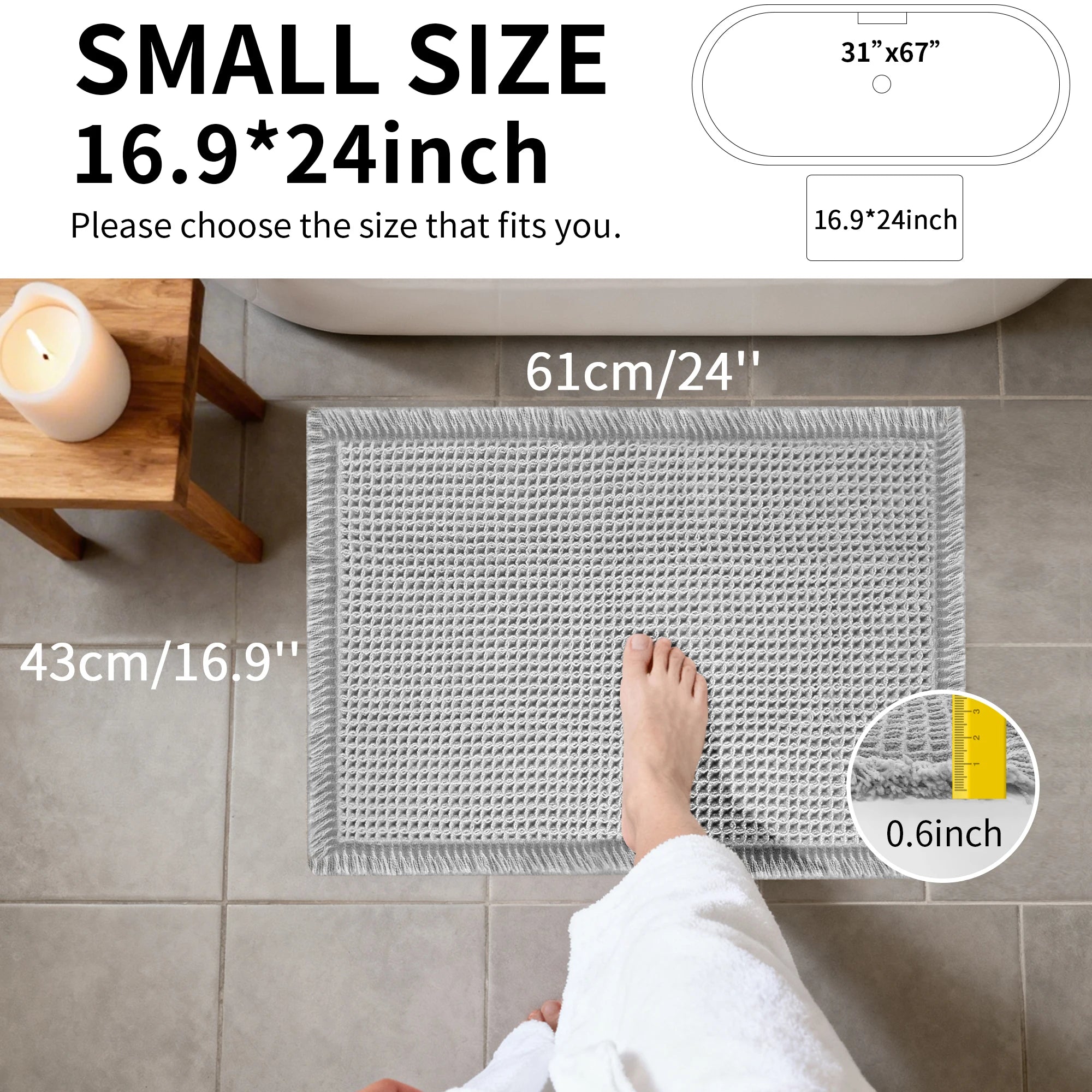 Super Absorbent Non Slip Ultra Soft Rug