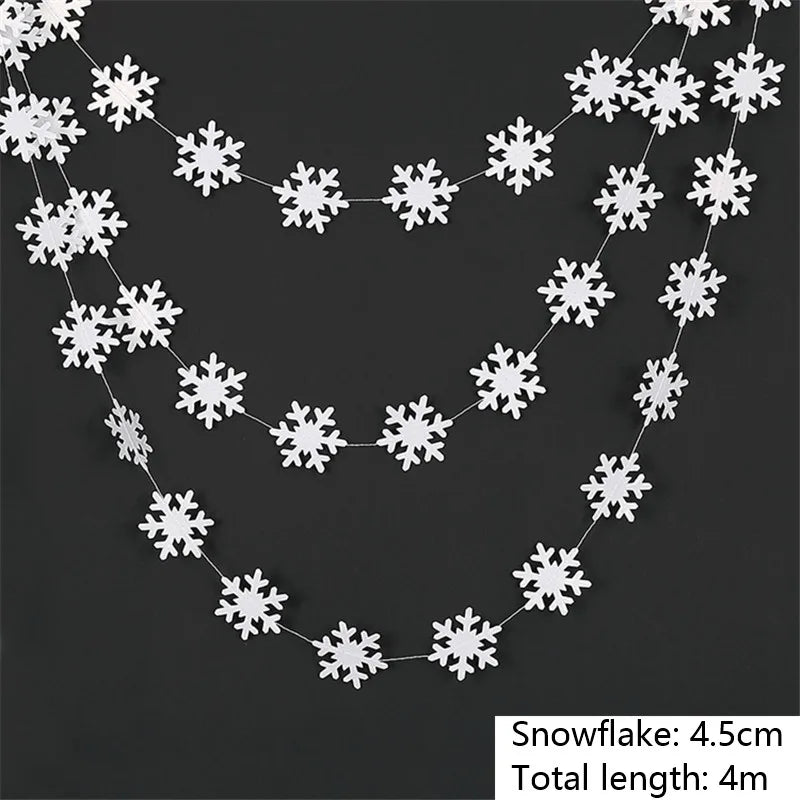 Giant Snowflakes Garland Hanging for Frozen Christmas Party Decoration