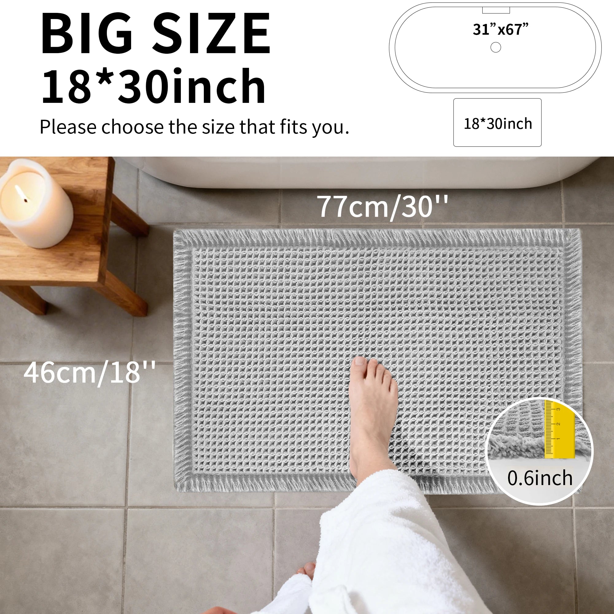 Super Absorbent Non Slip Ultra Soft Rug