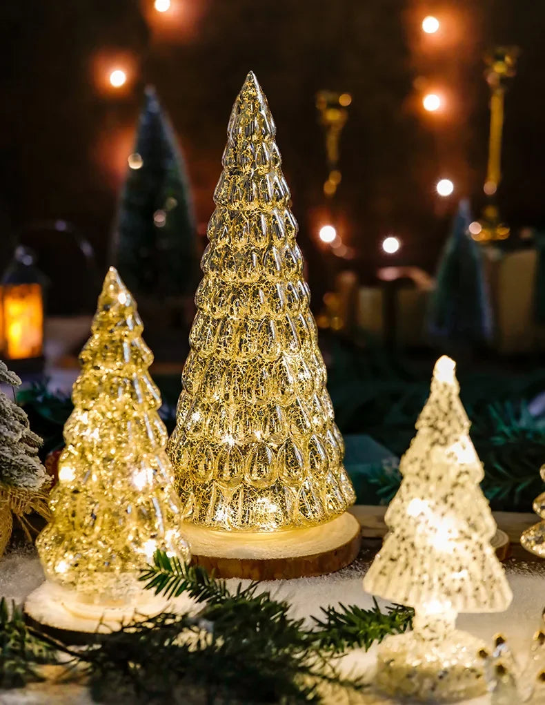 Glowing Glass Christmas Tree Ornaments