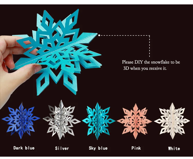 Giant Snowflakes Garland Hanging for Frozen Christmas Party Decoration