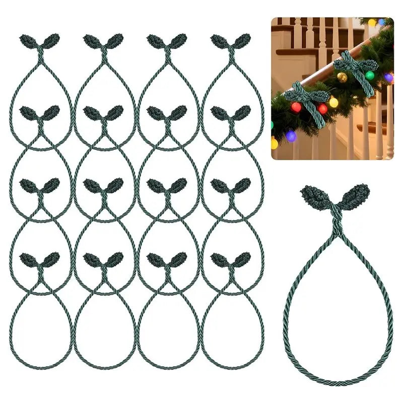 20-Inch Long Flexible& Reusable Twist Ties 16-Pack Christmas Garland Ties